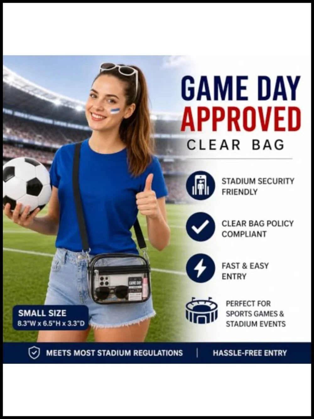 Clear Stadium Approved PVC Satchel Handbag Security Check Crossbody Purse